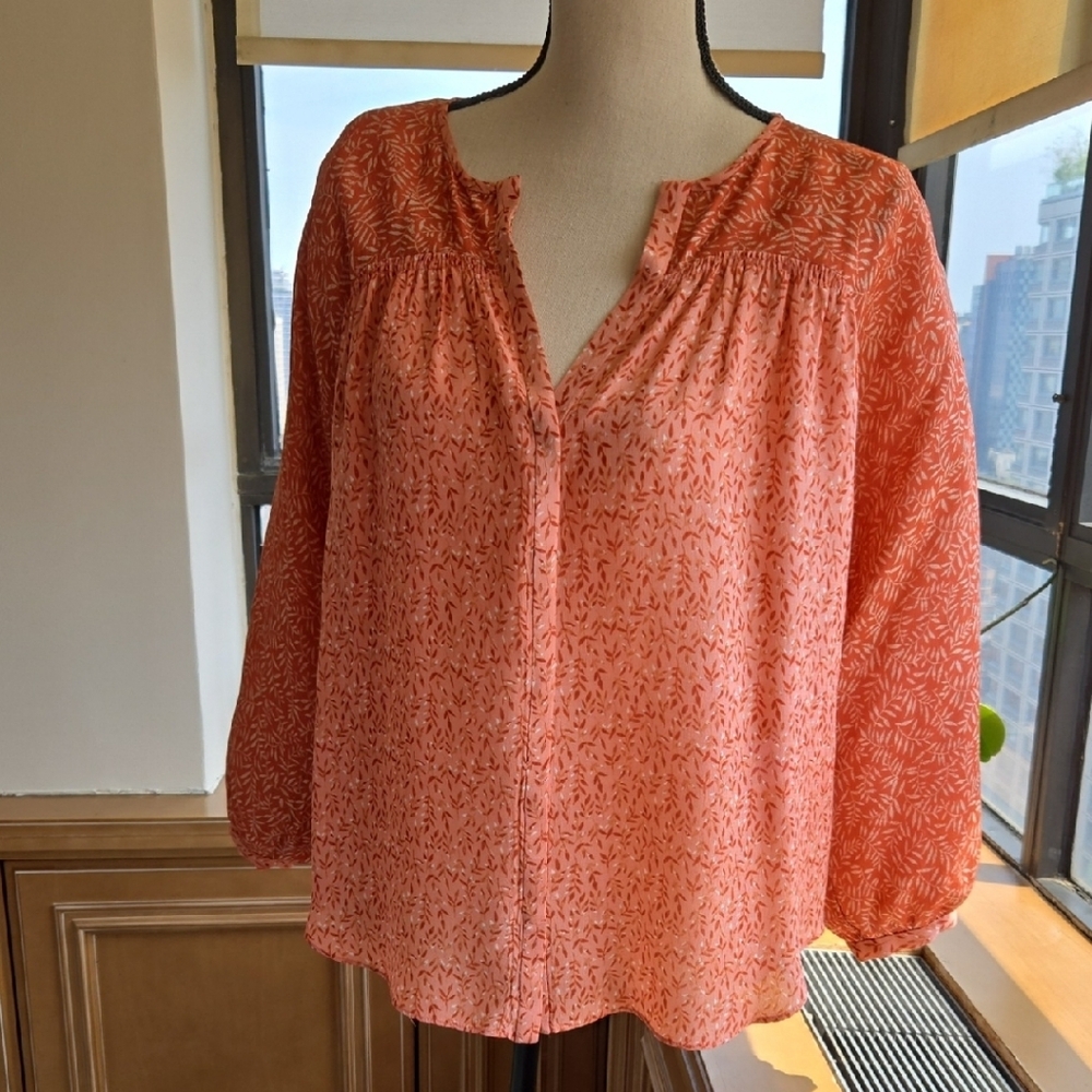 Joie Cream Mandarin Collar Relaxed Blouse